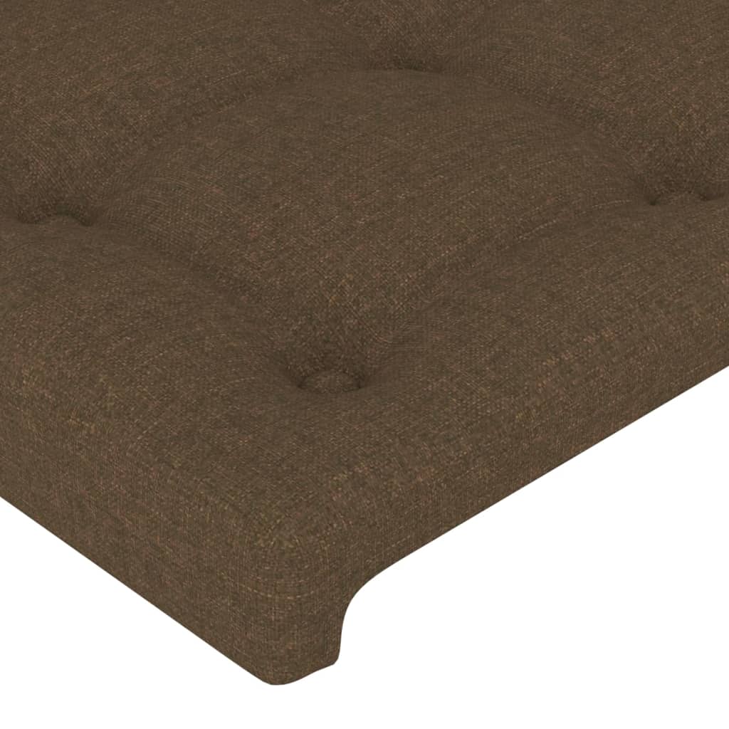 Hoofdbord met randen 163x16x118/128 cm stof donkerbruin – afbeelding 5
