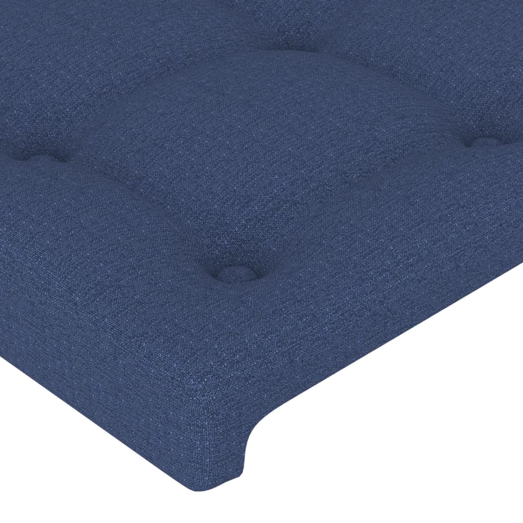 Hoofdbord met randen 183x16x118/128 cm stof blauw – afbeelding 5