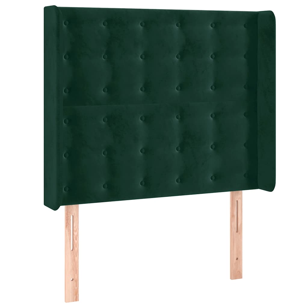 Hoofdbord met randen 83x16x118/128 cm fluweel groen – afbeelding 2
