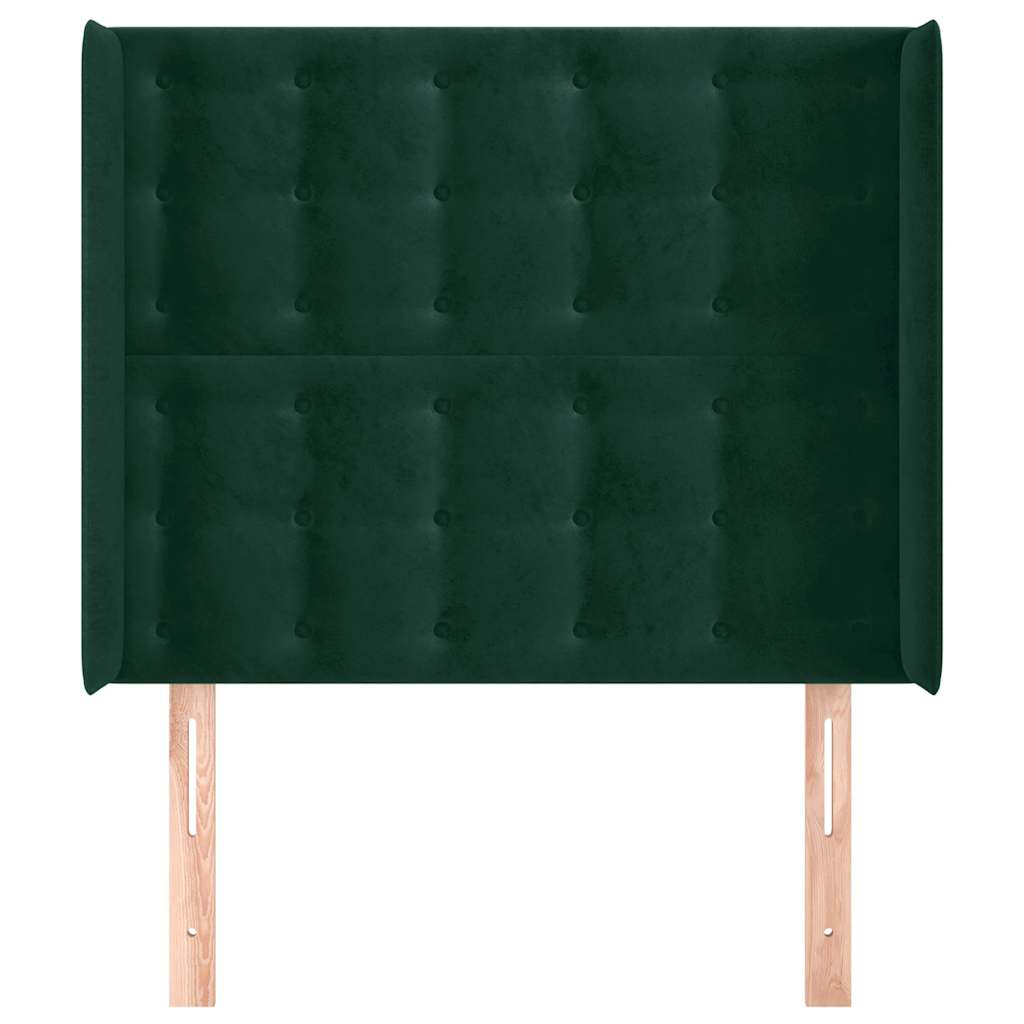 Hoofdbord met randen 83x16x118/128 cm fluweel groen – afbeelding 3