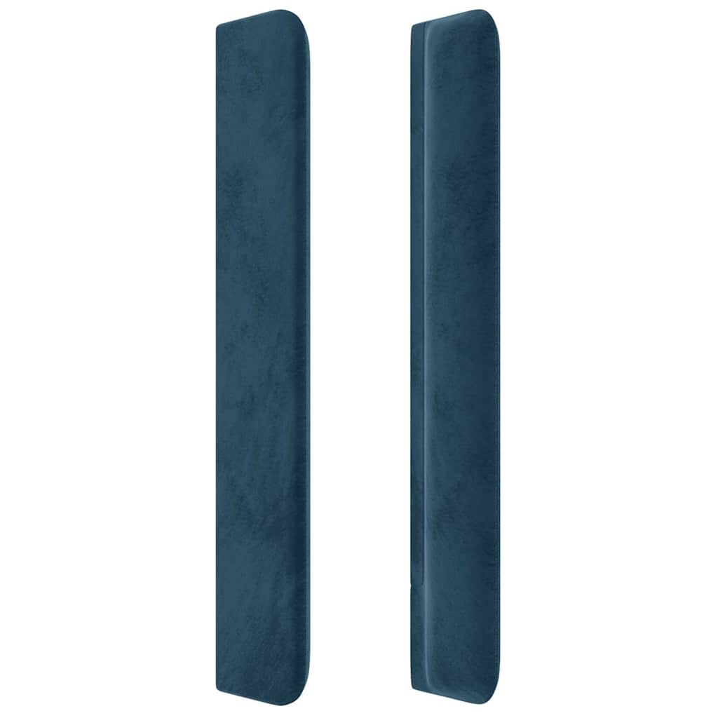 Hoofdbord met randen 83x16x118/128 cm fluweel blauw – afbeelding 4