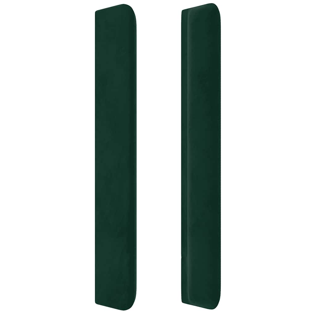 Hoofdbord met randen 93x16x118/128 cm fluweel donkergroen – afbeelding 4