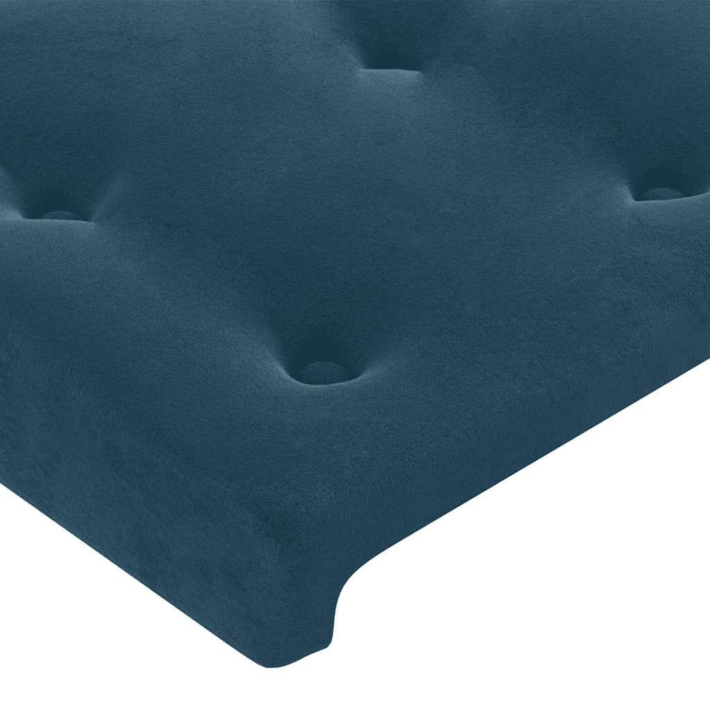 Hoofdbord met randen 93x16x118/128 cm fluweel donkerblauw – afbeelding 5