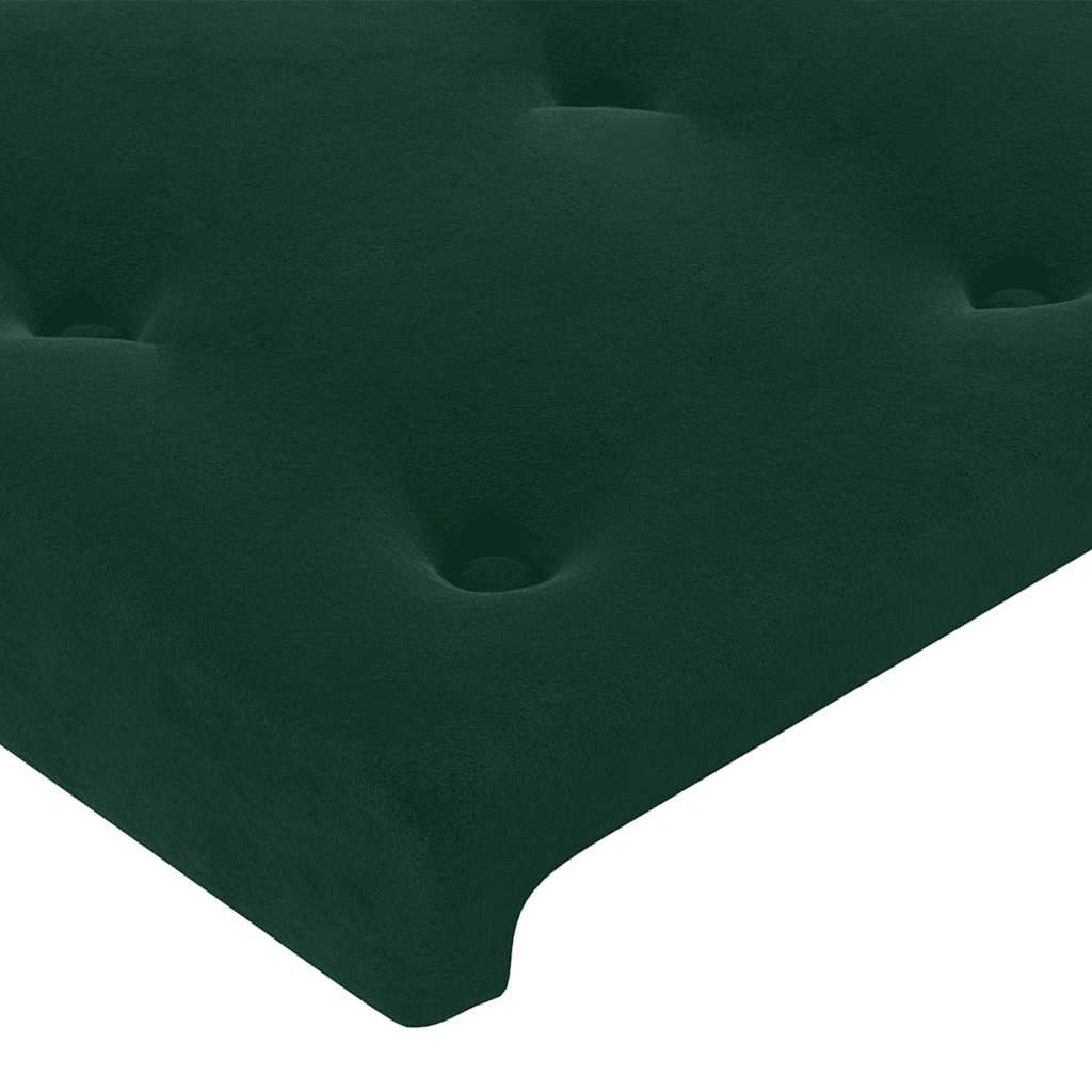 Hoofdbord met randen 147x16x118/128 cm fluweel donkergroen – afbeelding 5