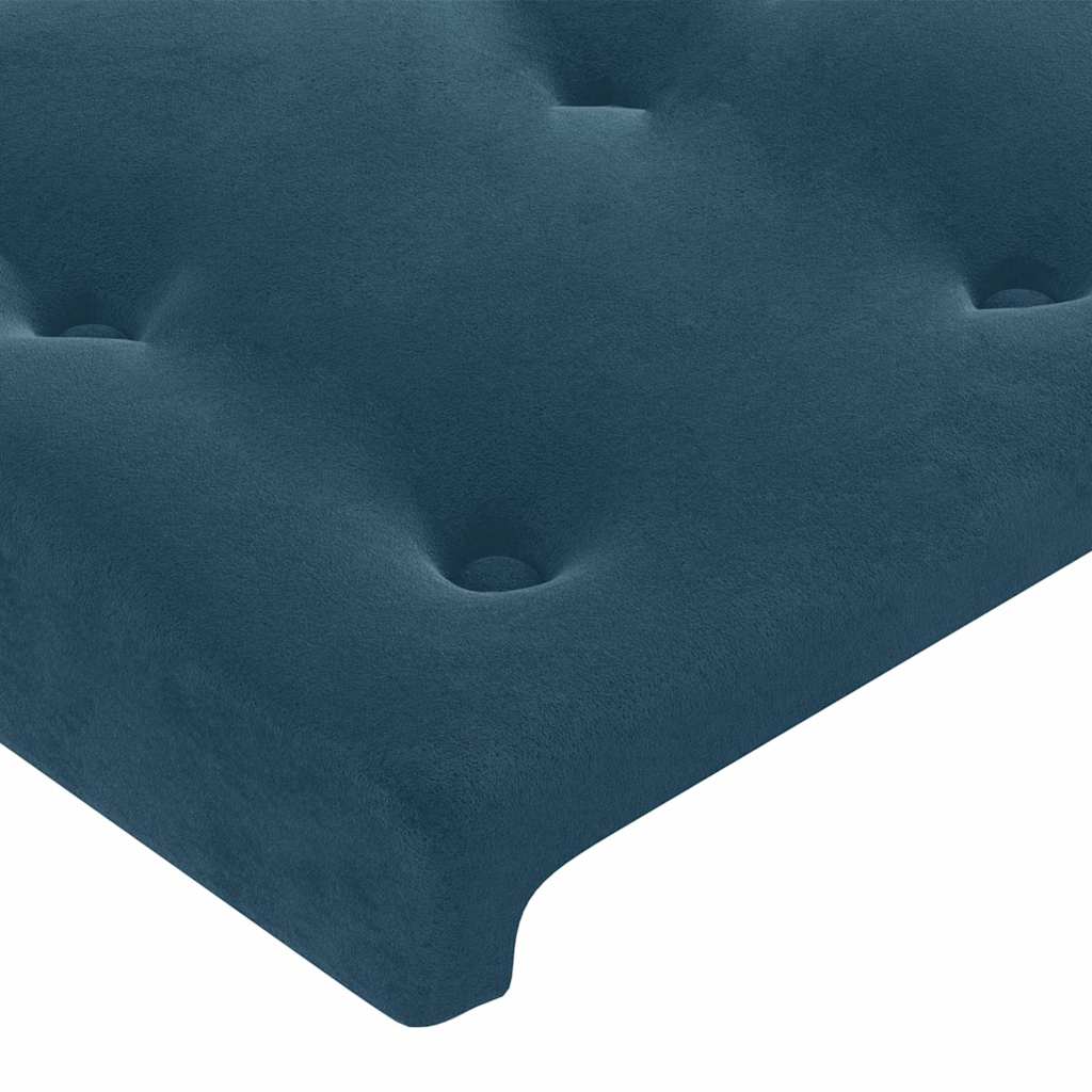 Hoofdbord met randen 183x16x118/128 cm fluweel donkerblauw – afbeelding 5