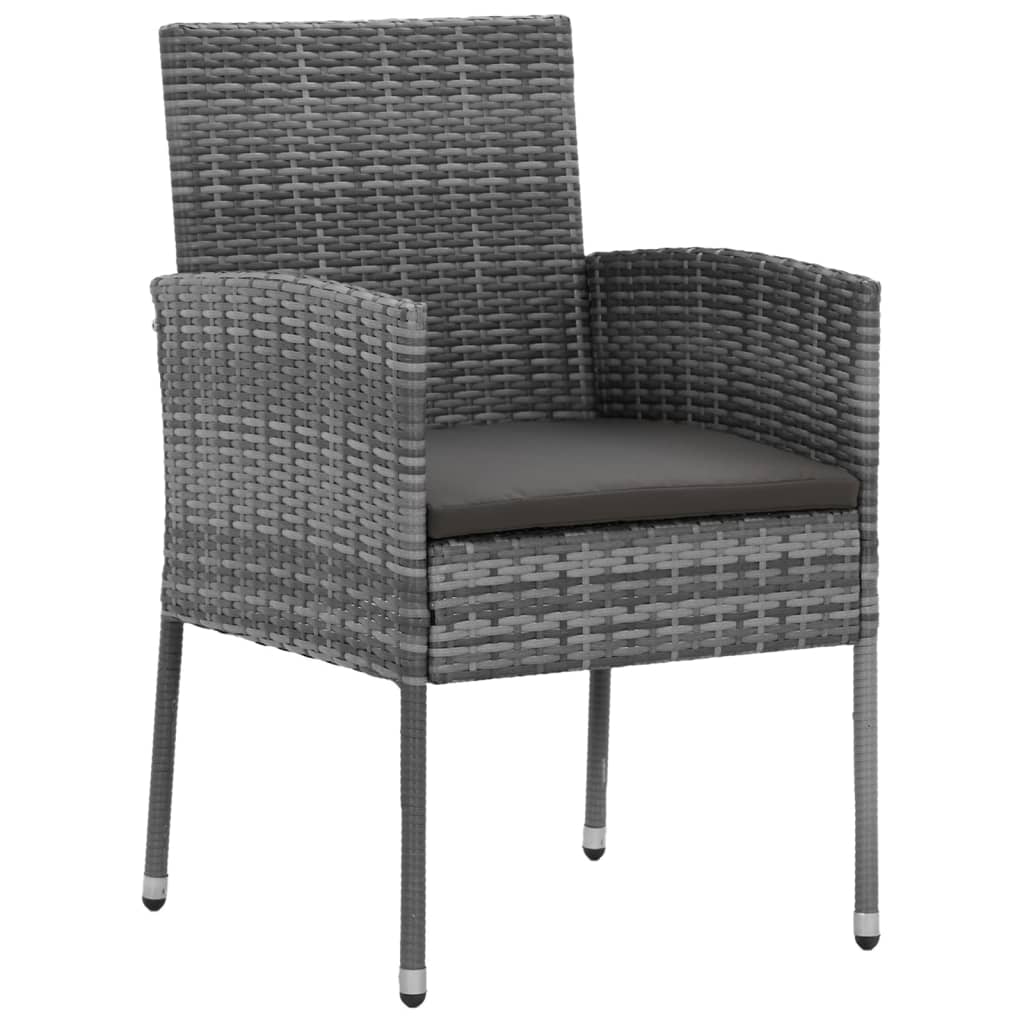 5-delige Tuinset poly rattan grijs – afbeelding 4