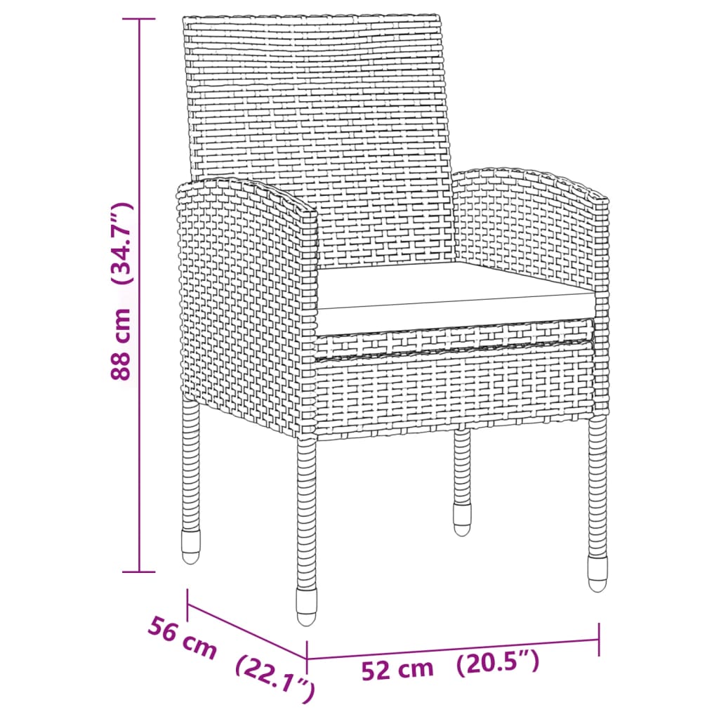 5-delige Tuinset poly rattan grijs – afbeelding 8