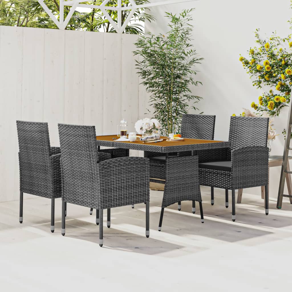 5-delige Tuinset poly rattan grijs – afbeelding 1
