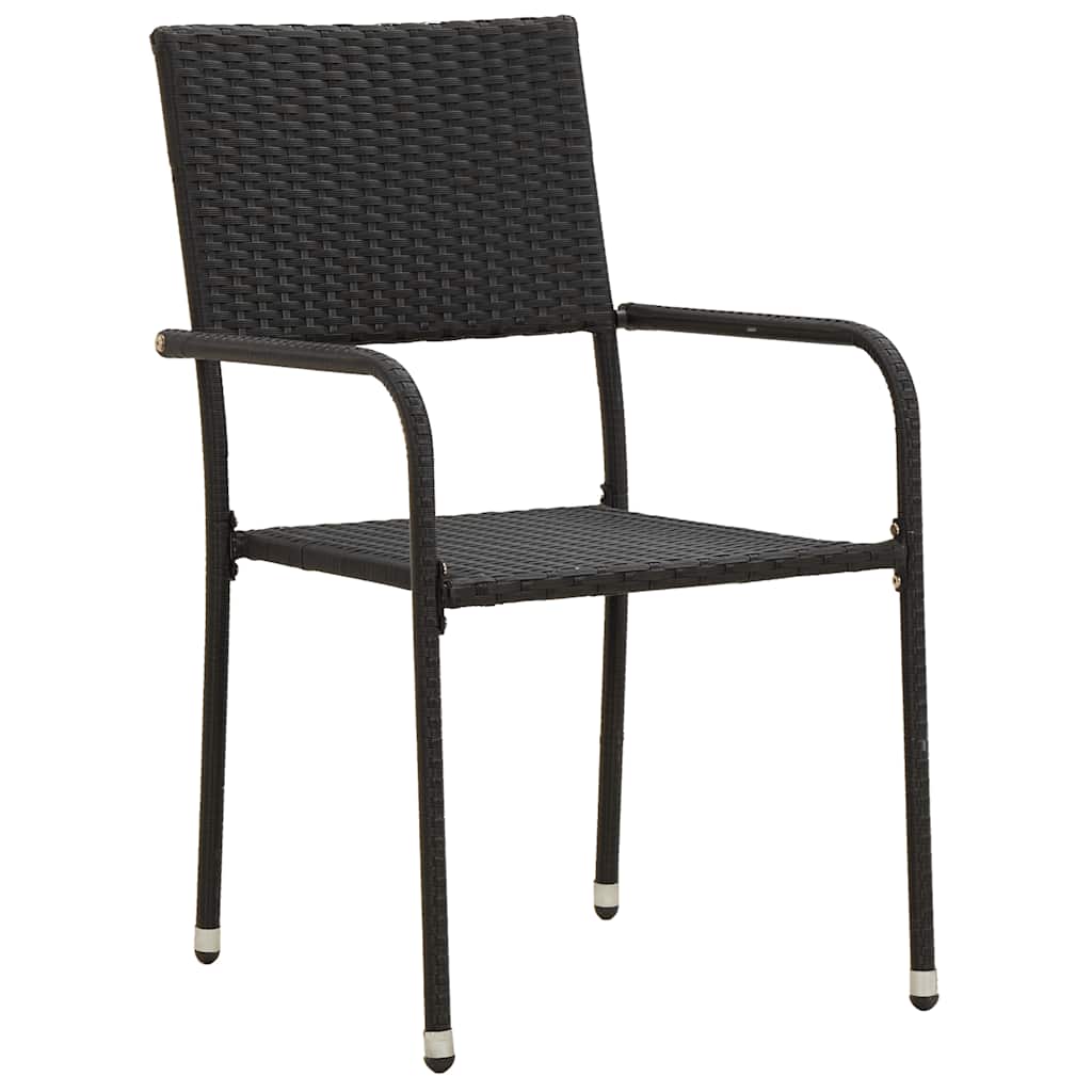 9-delige Tuinset poly rattan zwart – afbeelding 4