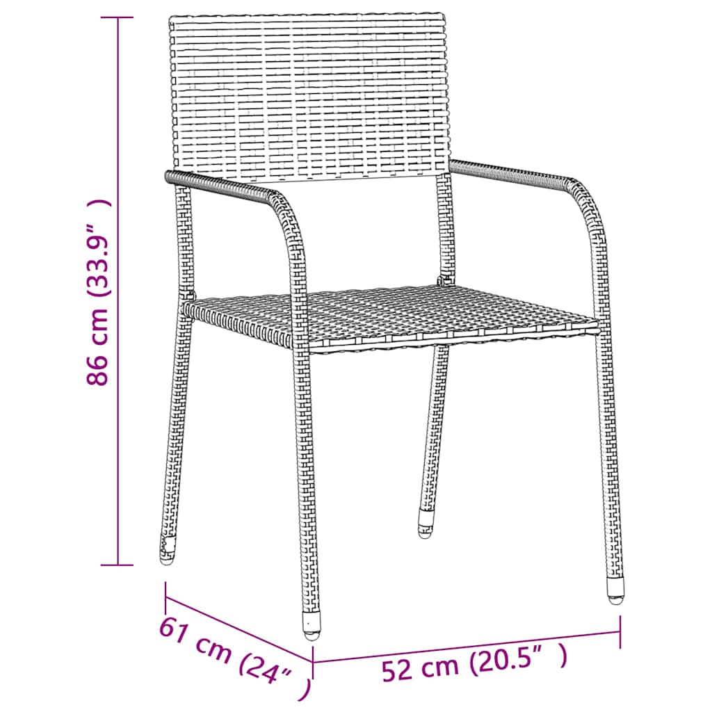 9-delige Tuinset poly rattan zwart – afbeelding 8