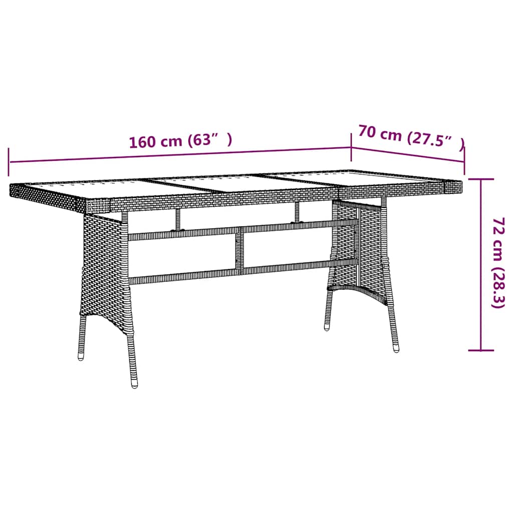 9-delige Tuinset poly rattan zwart – afbeelding 9