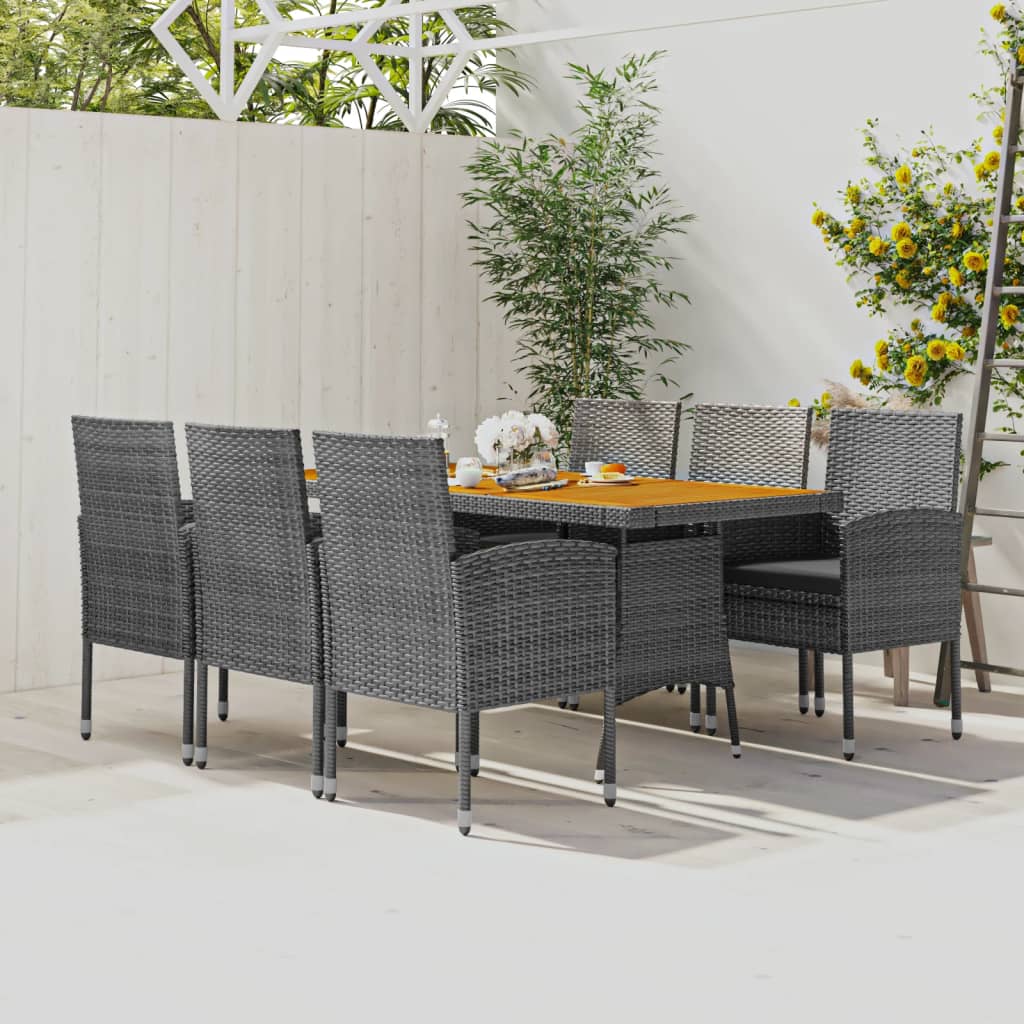 7-delige Tuinset poly rattan grijs – afbeelding 1