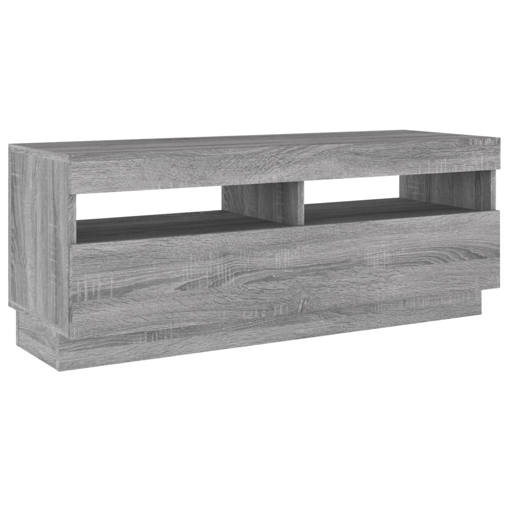 2-delige Tv-meubelset met LED bewerkt hout grijs sonoma eiken – afbeelding 10