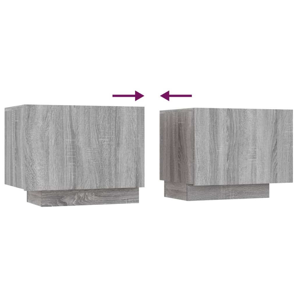 2-delige Tv-meubelset met LED bewerkt hout grijs sonoma eiken – afbeelding 12