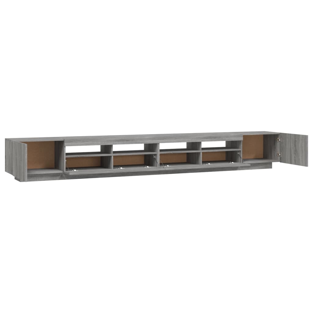 3-delige Tv-meubelset met LED's bewerkt hout grijs sonoma eiken – afbeelding 9