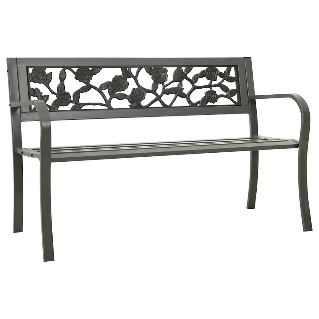 Tuinbank 125 cm staal grijs – afbeelding 1