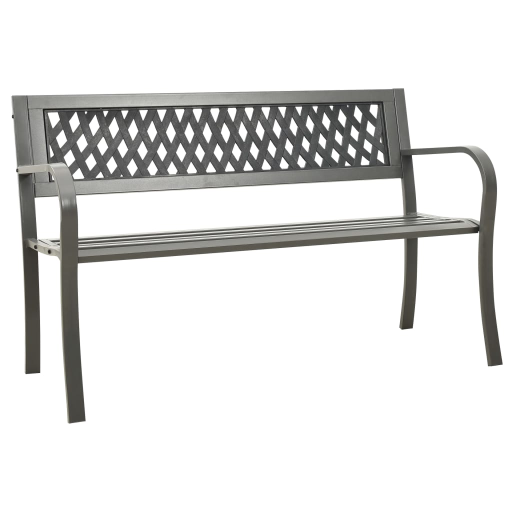 Tuinbank 125 cm staal grijs – afbeelding 1