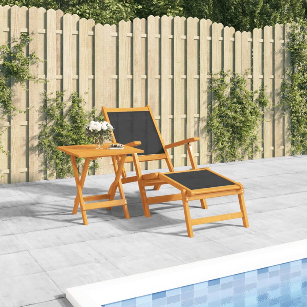 Terrasstoel met tafel massief acaciahout en textileen