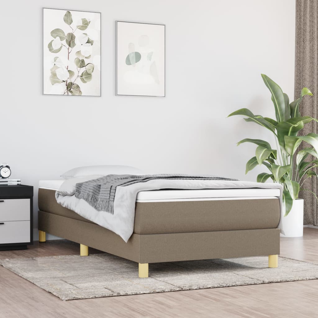 Boxspring bed 90x190 cm stof taupe – afbeelding 1