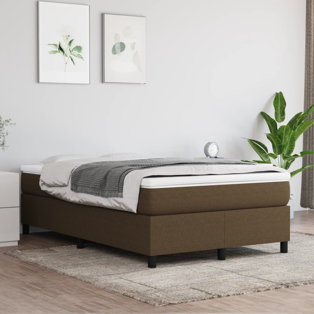 Boxspring bed 120x200 cm stof donkerbruin – afbeelding 1