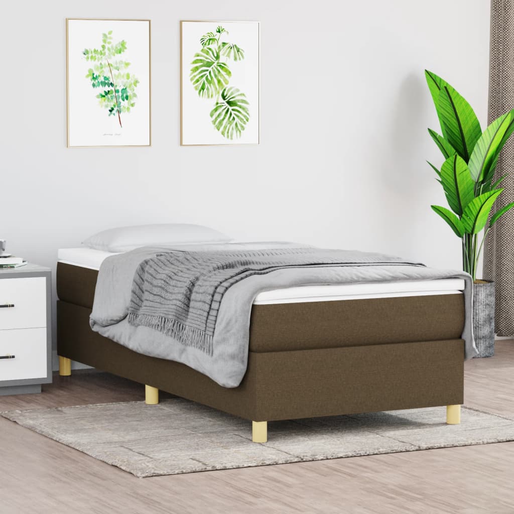 Boxspring bed 80x200 cm stof donkerbruin – afbeelding 1
