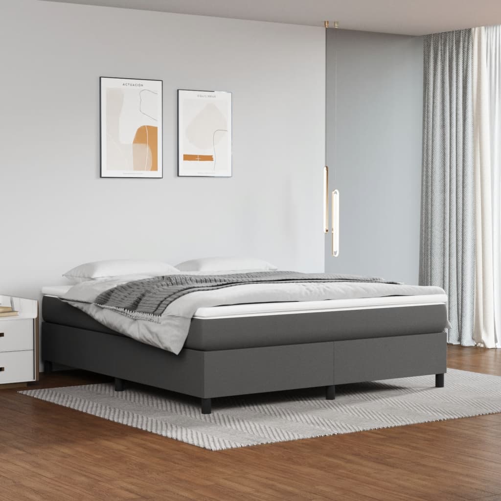 Boxspring bed kunstleer grijs 160x200 cm
