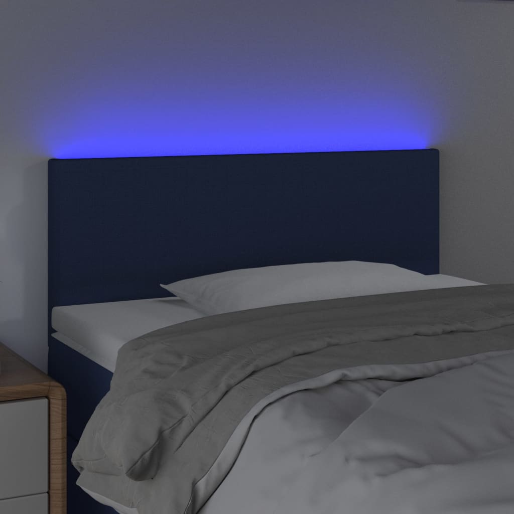 Hoofdbord LED 90x5x78/88 cm stof blauw – afbeelding 3