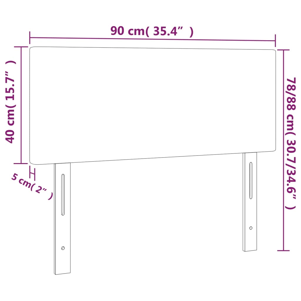 Hoofdbord LED 90x5x78/88 cm stof blauw – afbeelding 6