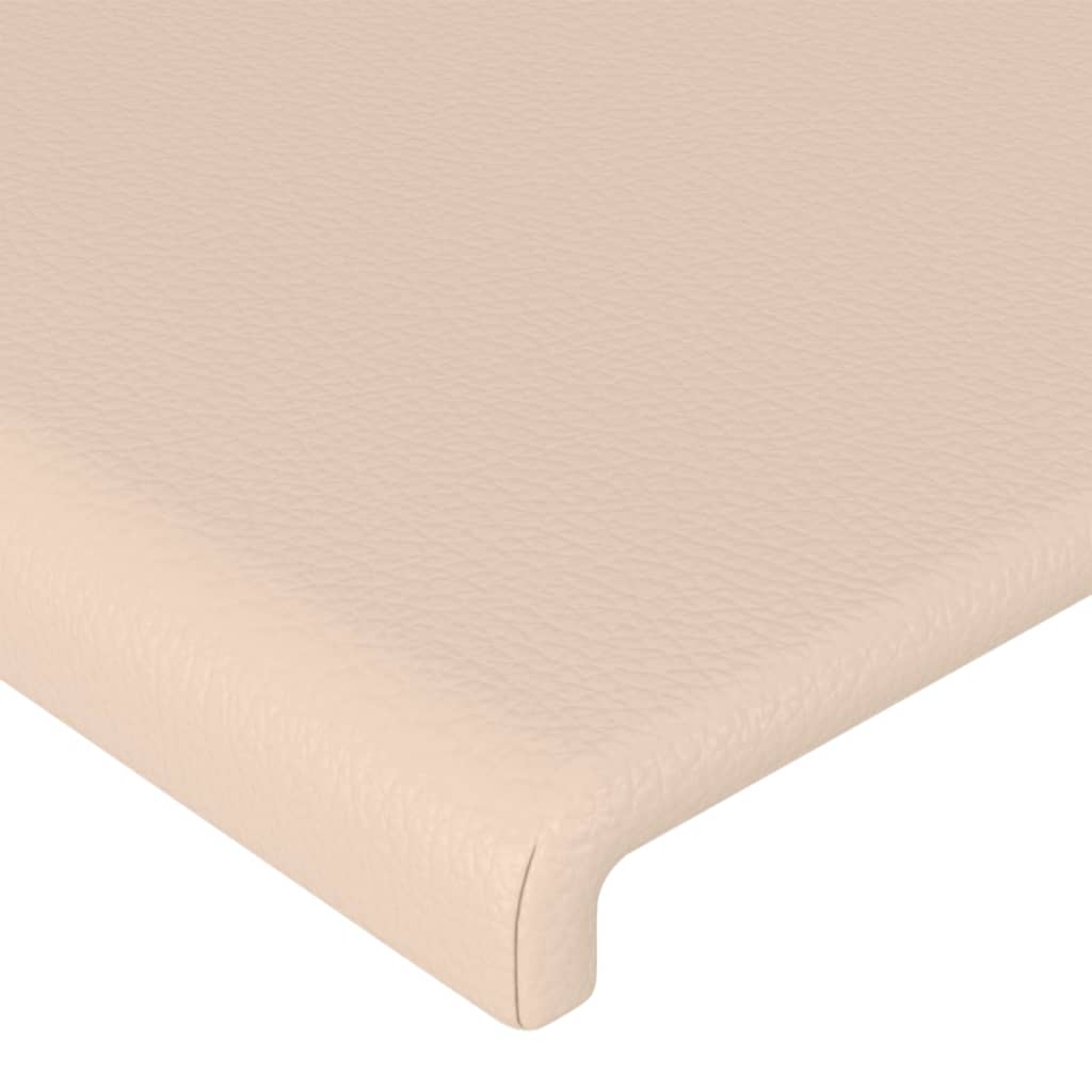 Hoofdbord LED 80x5x78/88 cm kunstleer cappuccinokleurig – afbeelding 5