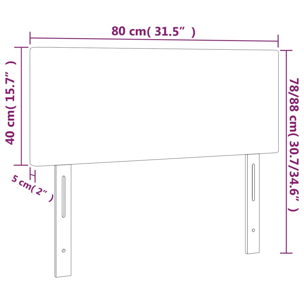 Hoofdbord LED 80x5x78/88 cm kunstleer cappuccinokleurig – afbeelding 6