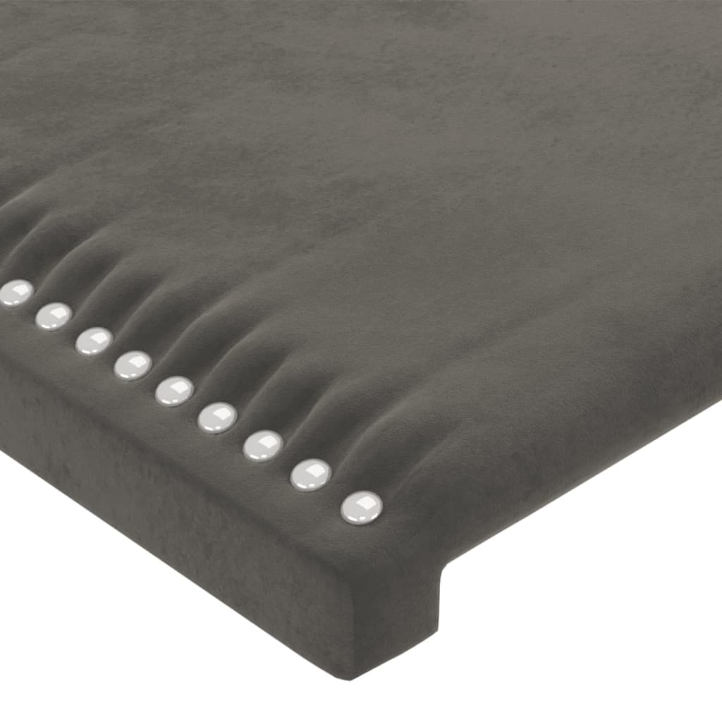 Hoofdbord LED 80x5x78/88 cm fluweel donkergrijs – afbeelding 5