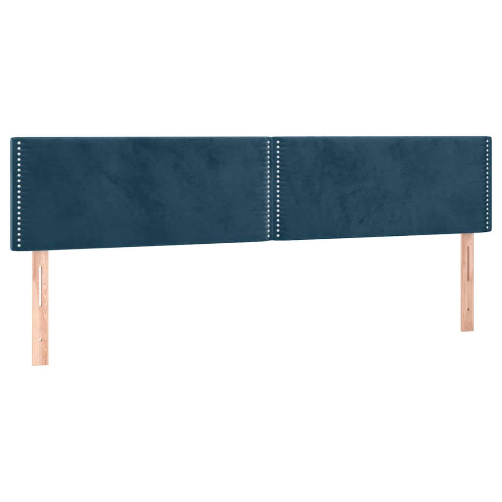 Hoofdbord LED 180x5x78/88 cm fluweel donkerblauw – afbeelding 4