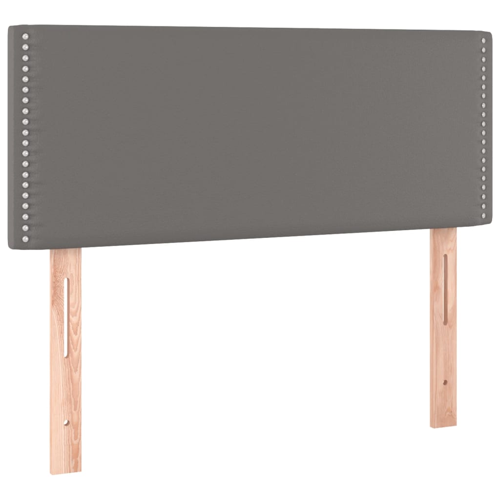 Hoofdbord LED 100x5x78/88 cm kunstleer grijs – afbeelding 4