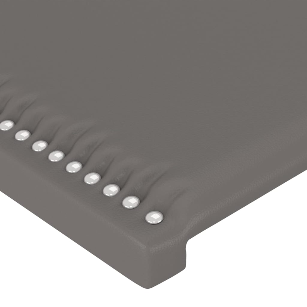 Hoofdbord LED 100x5x78/88 cm kunstleer grijs – afbeelding 5
