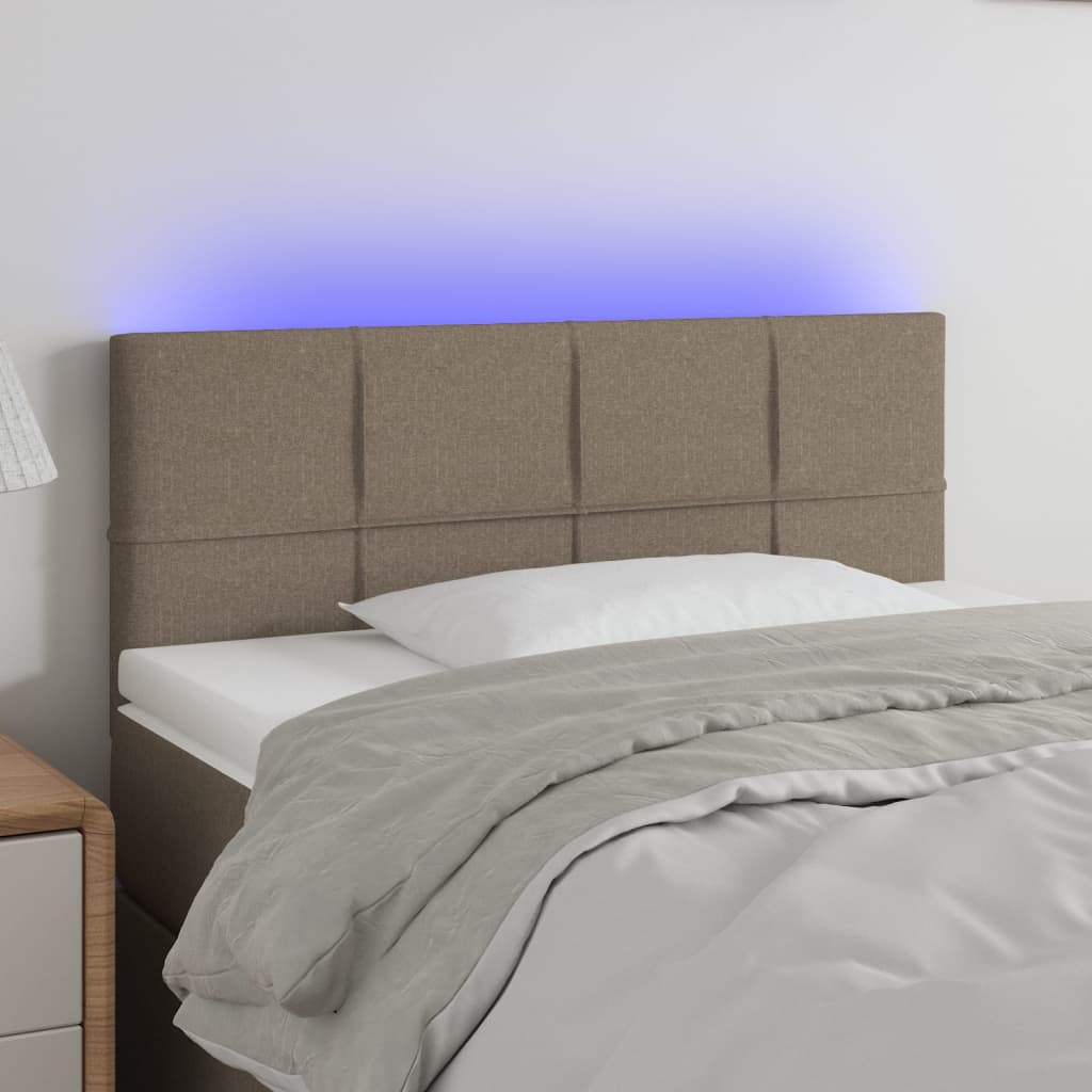 Hoofdbord LED 80x5x78/88 cm stof taupe – afbeelding 1
