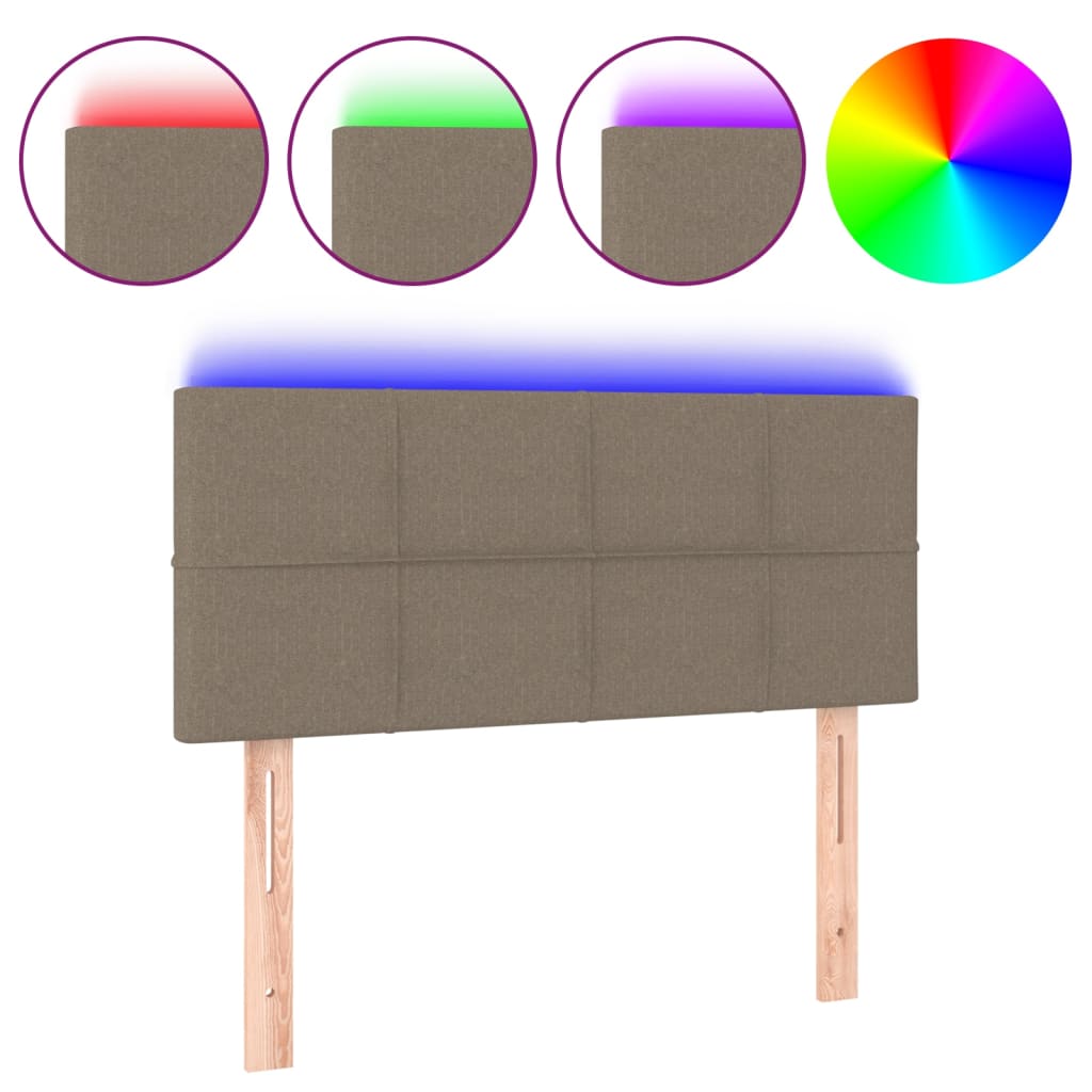 Hoofdbord LED 80x5x78/88 cm stof taupe – afbeelding 2
