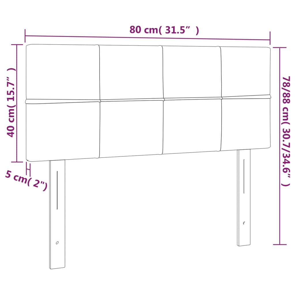 Hoofdbord LED 80x5x78/88 cm stof taupe – afbeelding 6
