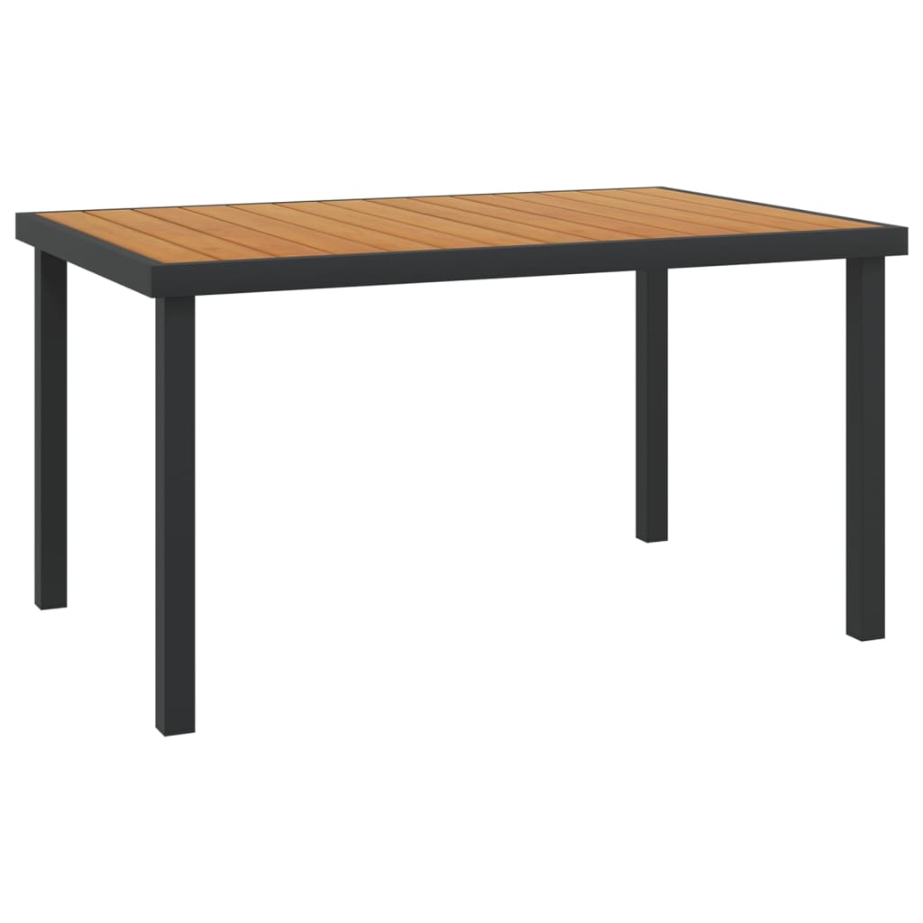 Tuintafel 140x90x74 cm aluminium en HKC bruin