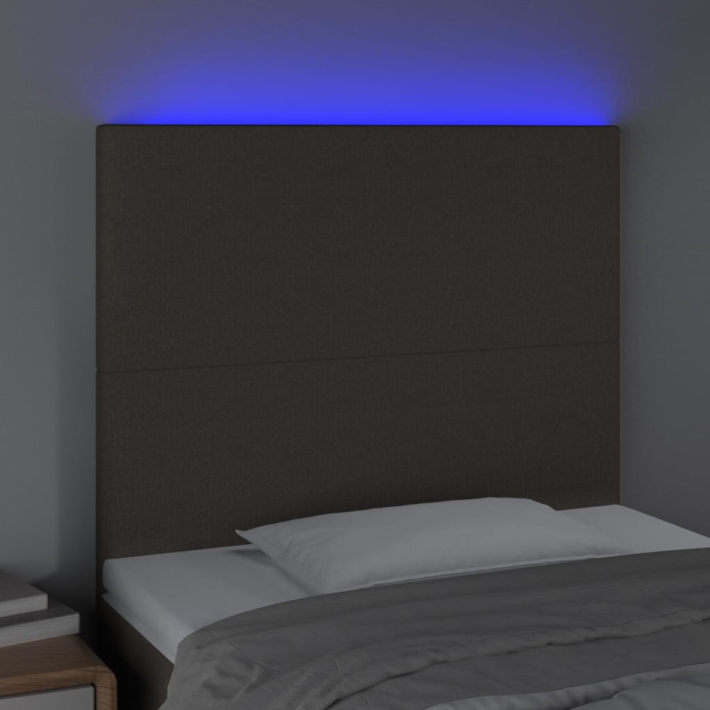 Hoofdbord LED 80x5x118/128 cm stof taupe – afbeelding 3
