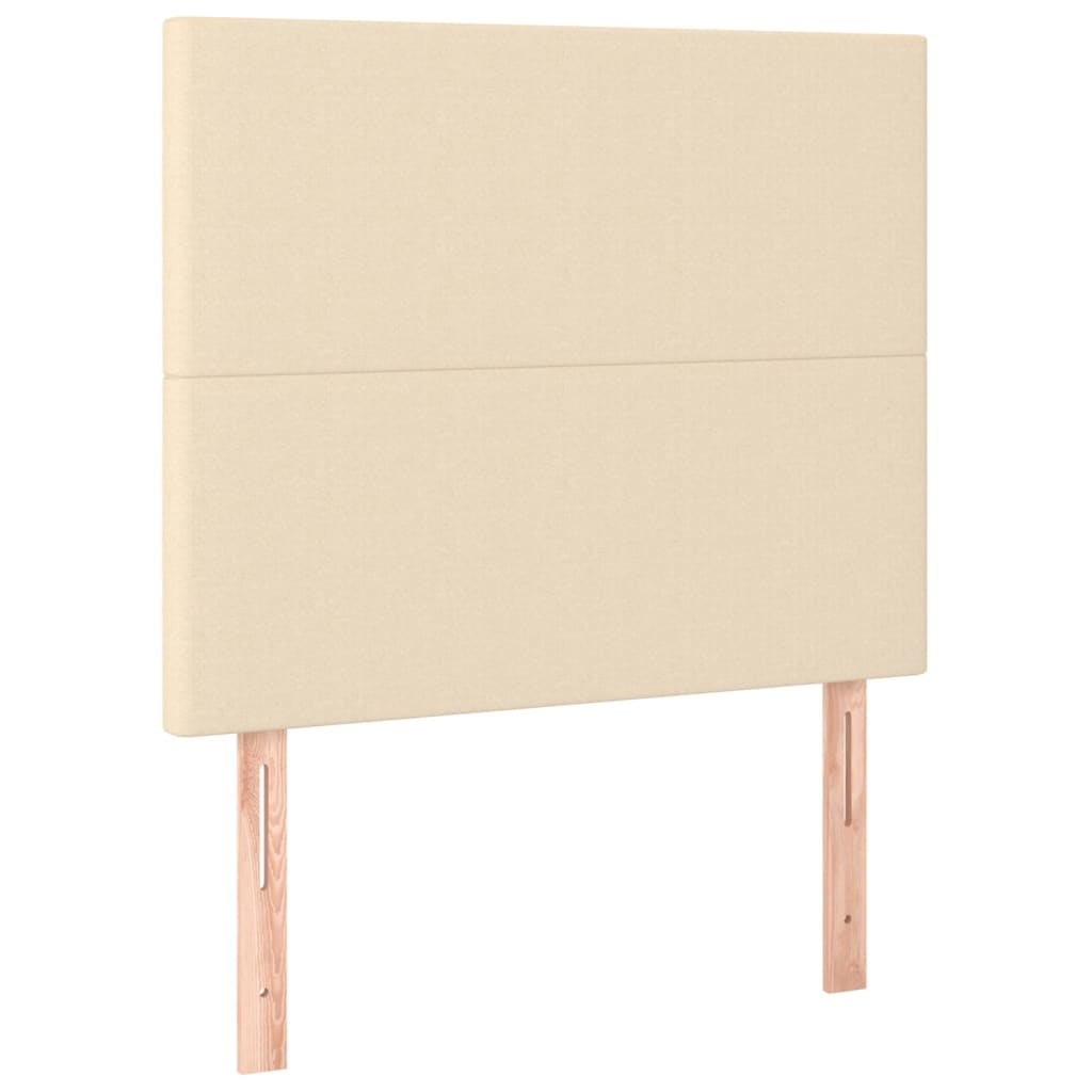 Hoofdbord LED 80x5x118/128 cm stof crèmekleurig – afbeelding 4