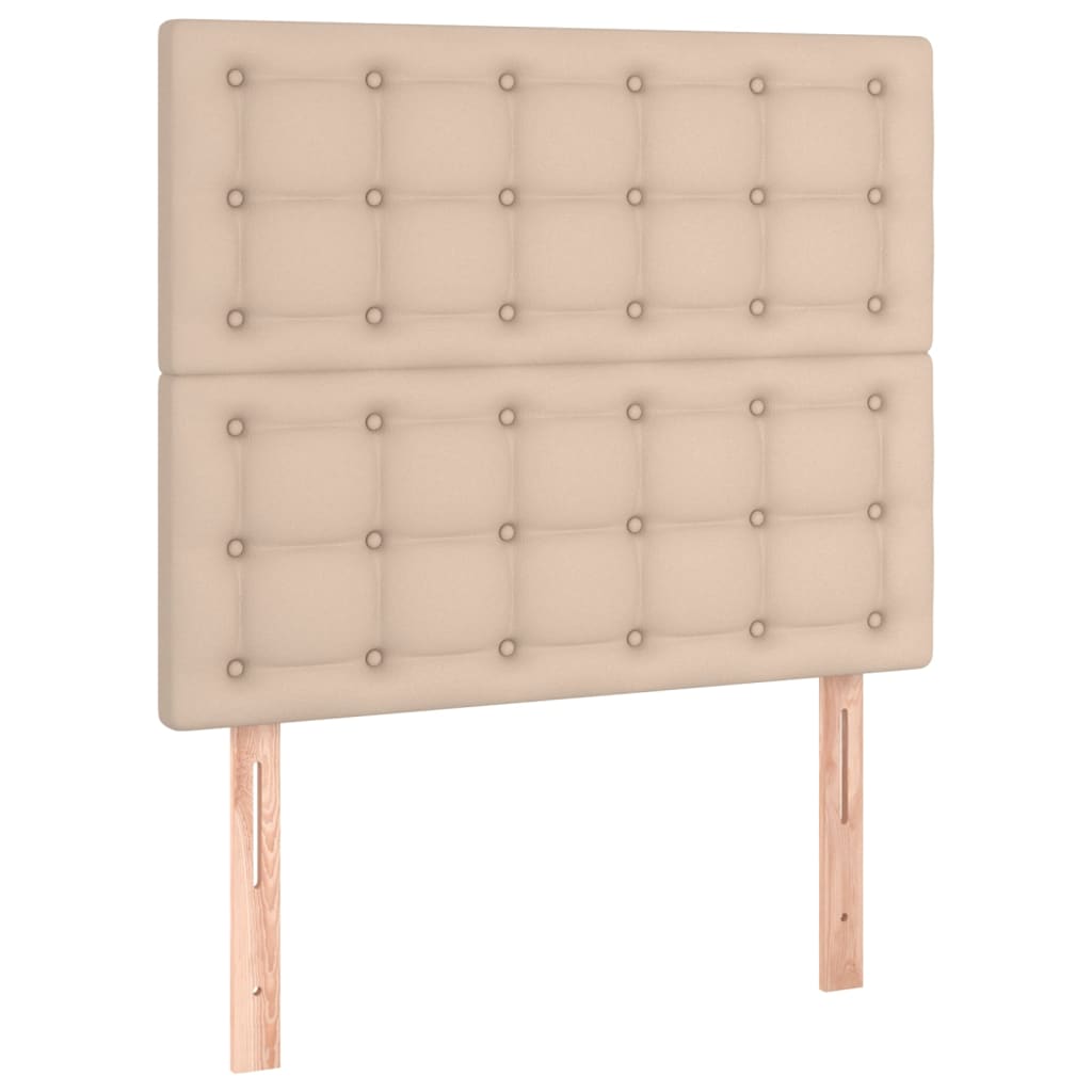 Hoofdbord LED 80x5x118/128 cm kunstleer cappuccinokleurig – afbeelding 4