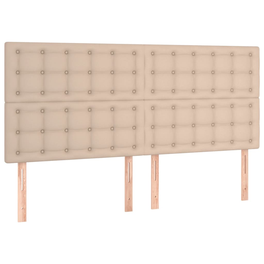 Hoofdbord LED 160x5x118/128 cm kunstleer cappuccinokleurig – afbeelding 4