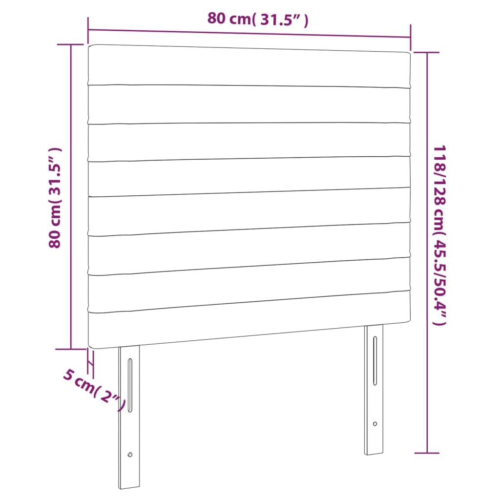 Hoofdbord LED 80x5x118/128 cm stof blauw – afbeelding 6