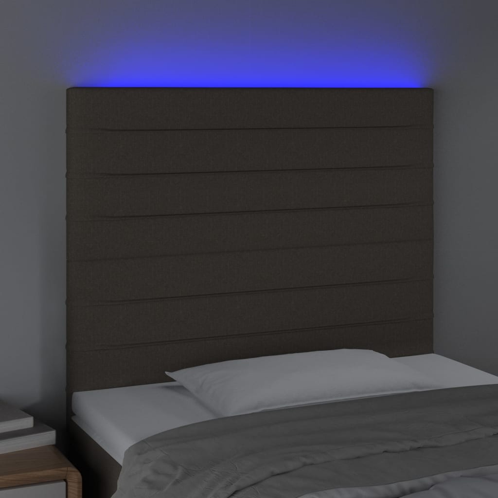 Hoofdbord LED 100x5x118/128 cm stof taupe – afbeelding 3