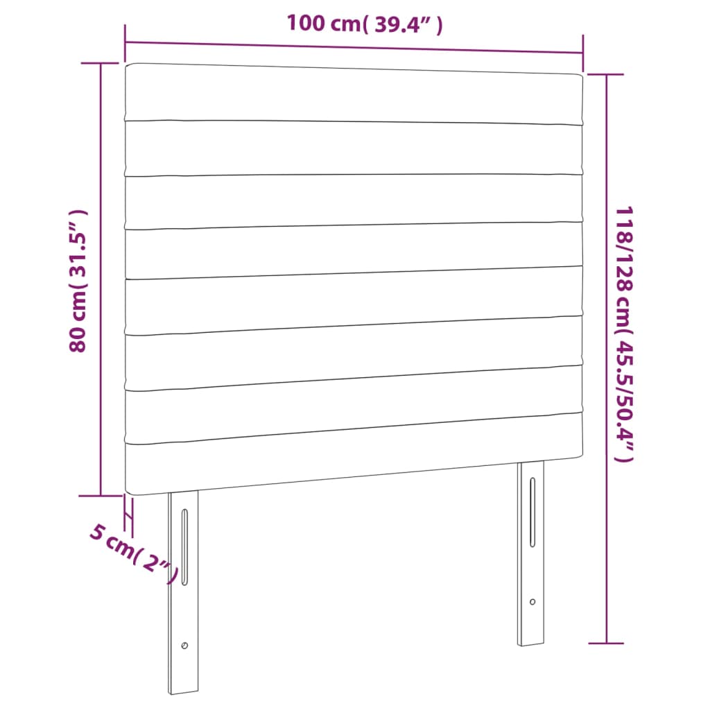Hoofdbord LED 100x5x118/128 cm stof taupe – afbeelding 6