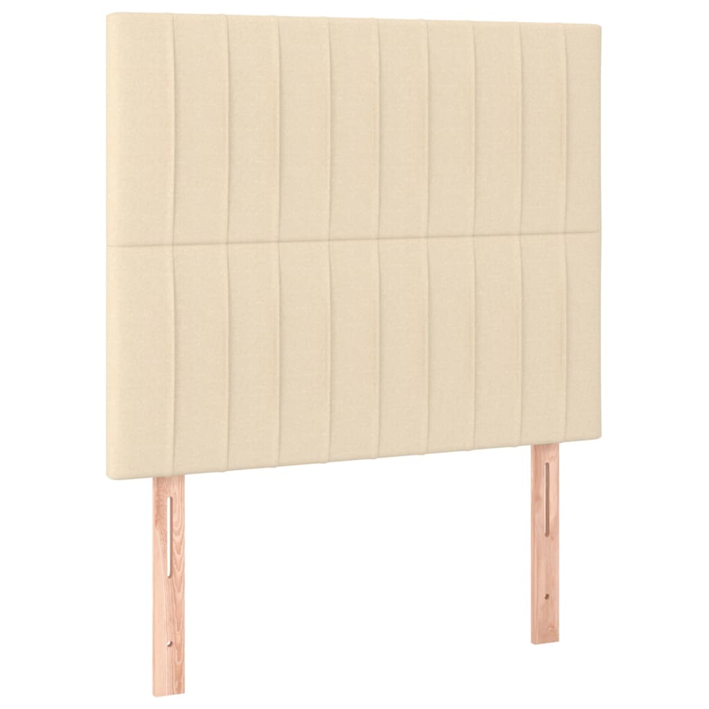 Hoofdbord LED 80x5x118/128 cm stof crèmekleurig – afbeelding 4