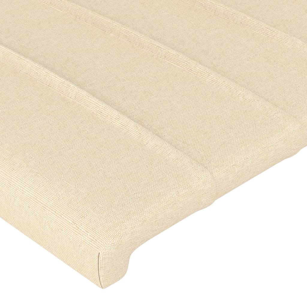 Hoofdbord LED 200x5x118/128 cm stof crèmekleurig – afbeelding 5