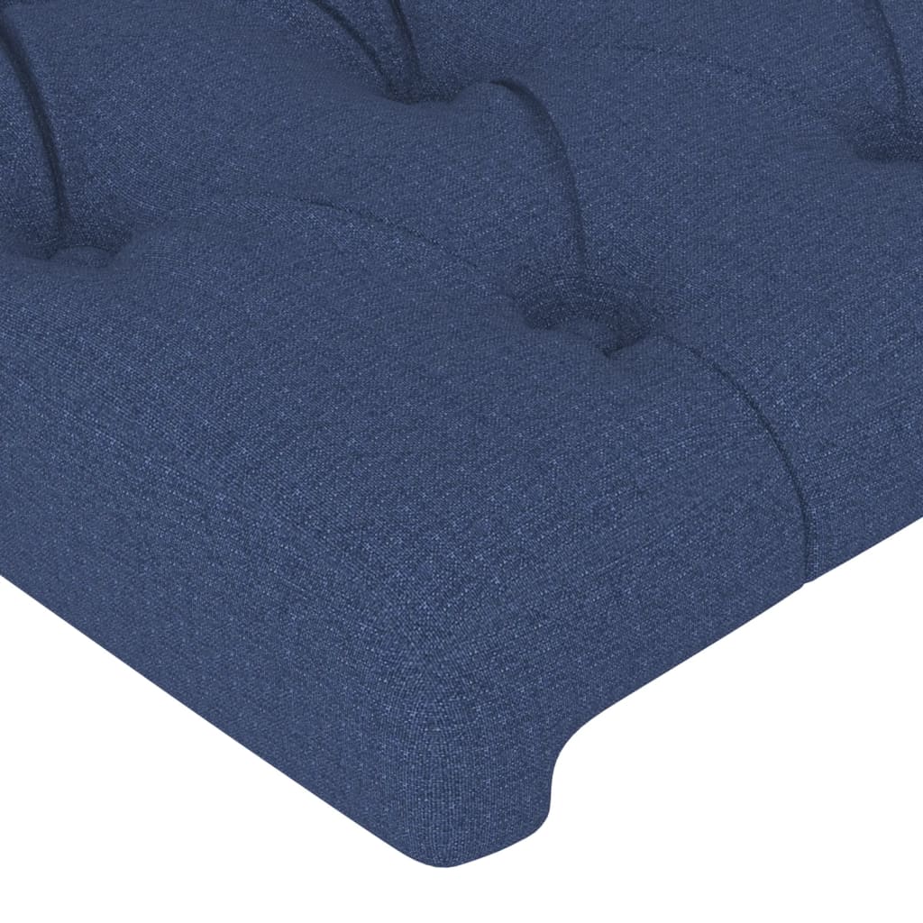 Hoofdbord LED 144x7x118/128 cm stof blauw – afbeelding 5