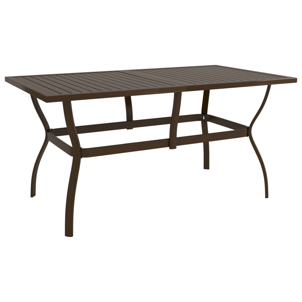 Tuintafel 140x80x72 cm staal bruin – afbeelding 1