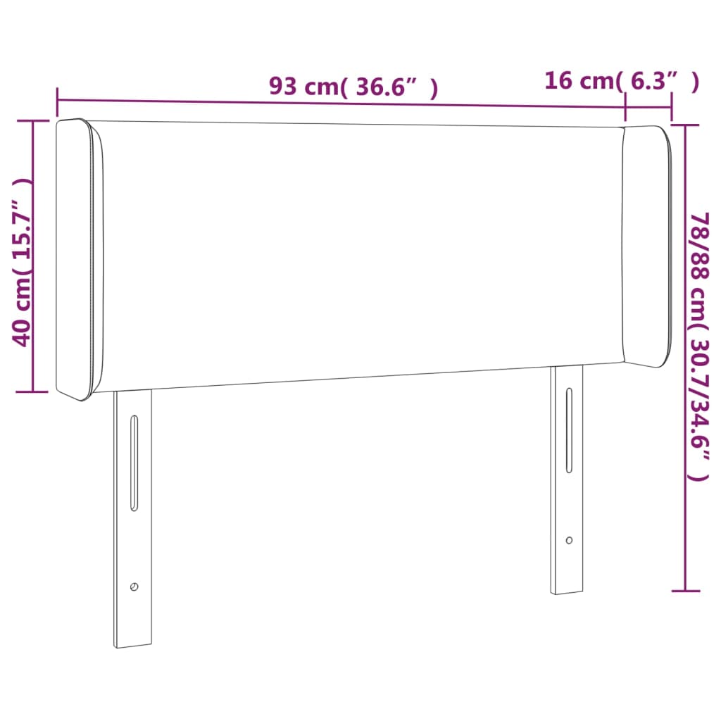 Hoofdbord LED 93x16x78/88 cm kunstleer cappuccinokleurig – afbeelding 6